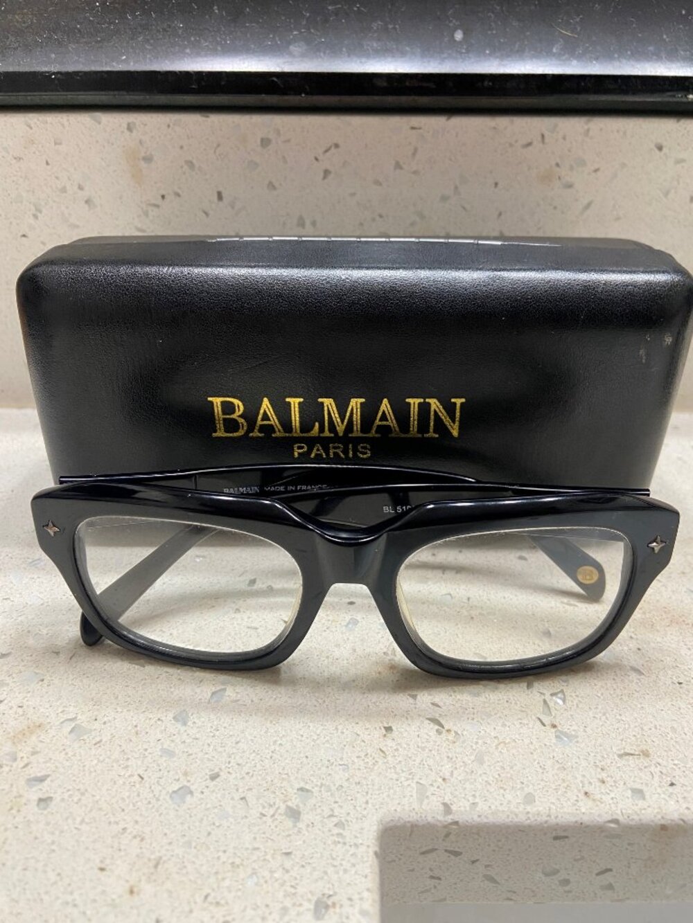 Balmain. Plain Square Frame Glasses